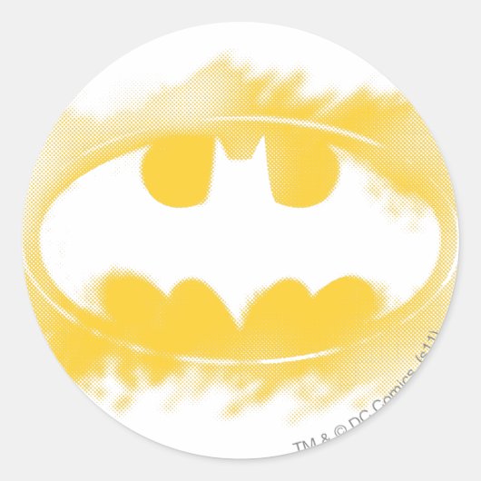 Batman Symbol | Zwarte en gele Logo Ronde Sticker (Voorkant)