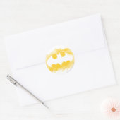 Batman Symbol | Zwarte en gele Logo Ronde Sticker (Envelop)