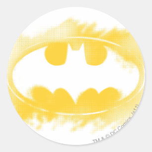 Batman Symbol   Zwarte en gele Logo Ronde Sticker