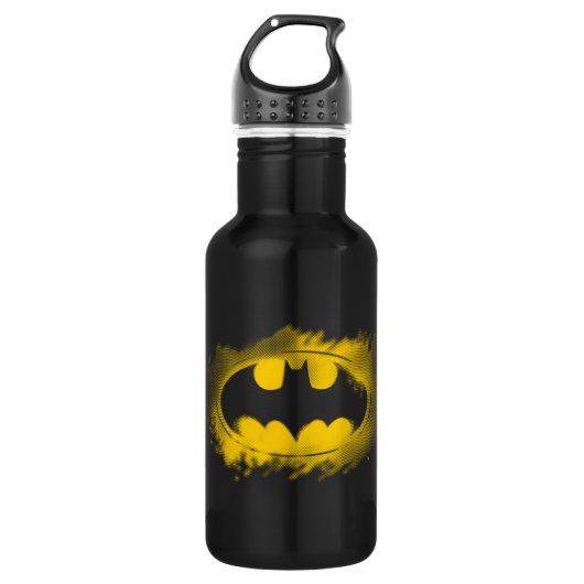 Batman Symbol | Zwarte en gele Logo Waterfles (Voorkant)