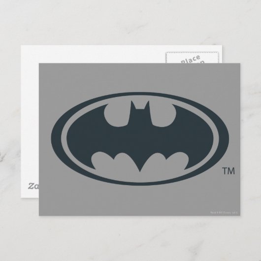 Batman Symbol | Zwarte en witte Logo Briefkaart (Voorkant / Achterkant)