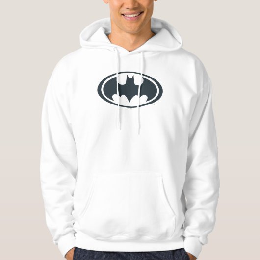 Batman Symbol | Zwarte en witte Logo Hoodie (Voorkant)