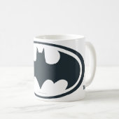 Batman Symbol | Zwarte en witte Logo Koffiemok (Voorkant rechts)