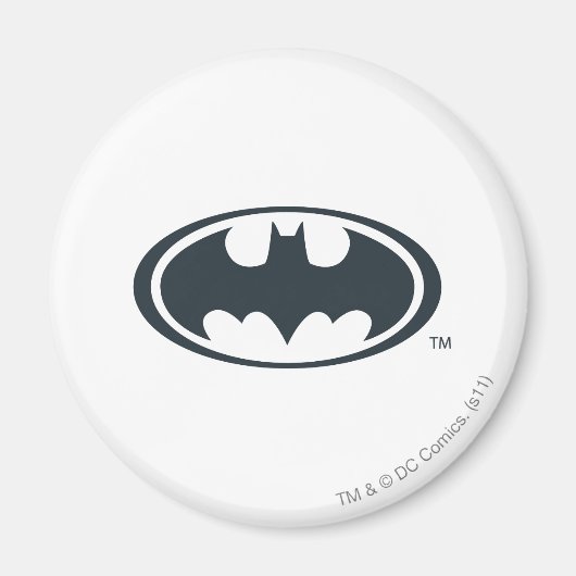 Batman Symbol | Zwarte en witte Logo Magneet (Voorkant)