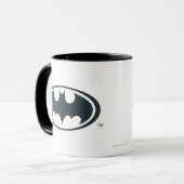 Batman Symbol | Zwarte en witte Logo Mok (Voorkant links)
