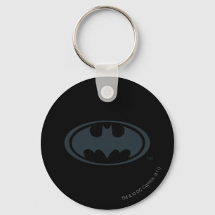 Batman Symbol Zwarte en witte Logo Sleutelhanger