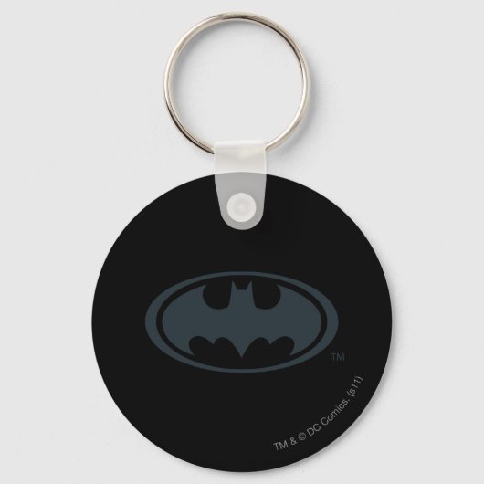 Batman Symbol | Zwarte en witte Logo Sleutelhanger (Voorkant)