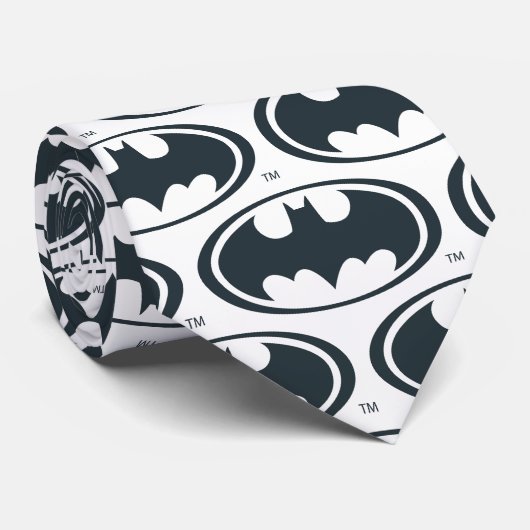 Batman Symbol | Zwarte en witte Logo Stropdas (Opgerold)