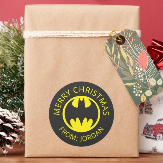 Batman-symbool | BBT Circle Logo | Vrolijk kerstfe Ronde Sticker (Feestdagen)