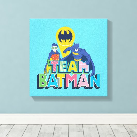 Batman | Team Batman Canvas Afdruk (Insitu (Houten vloer))
