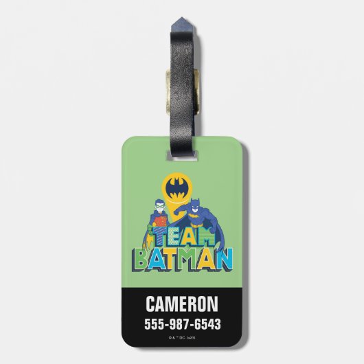 Batman | Team Batman en Robin Bagagelabel (Achterkant verticaal)