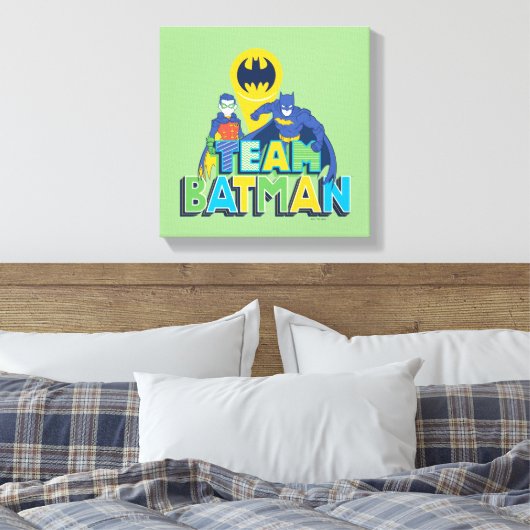Batman | Team Batman en Robin Canvas Afdruk (Insitu (Slaapkamer))
