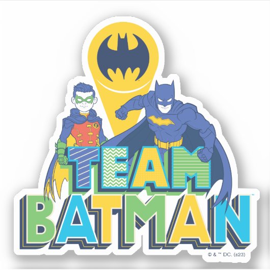 Batman | Team Batman en Robin Sticker (Voorkant)