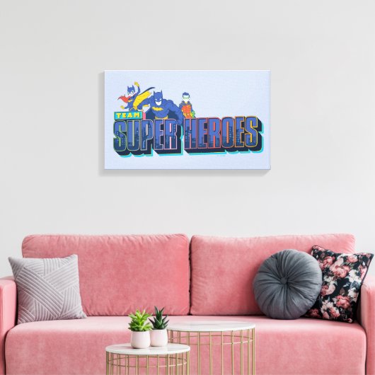 Batman | Team Super Heroes Canvas Afdruk (Insitu (Woonkamer))
