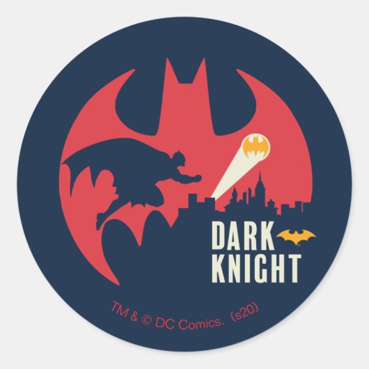 Batman The Dark Knight Bat Logo Ronde Sticker (Voorkant)