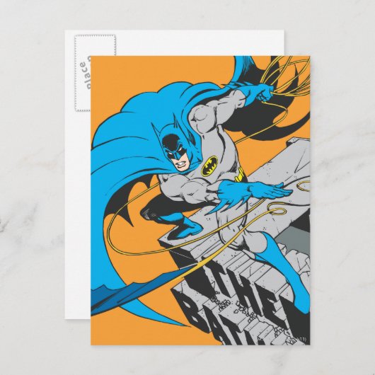 Batman Throws Batarang op Rooftop Briefkaart (Voorkant / Achterkant)