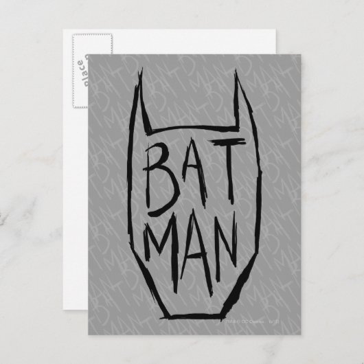 Batman Type in hoofd Briefkaart (Voorkant / Achterkant)