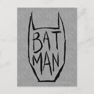 Batman Type in hoofd Briefkaart