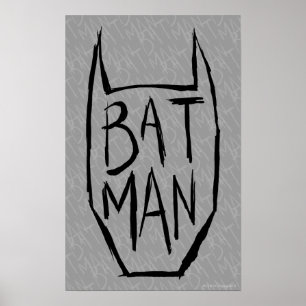 Batman Type in hoofd Poster