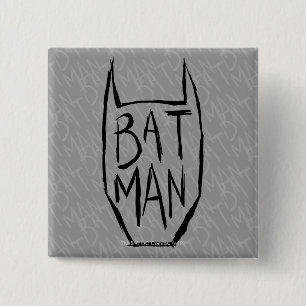 Batman Type in hoofd Vierkante Button 5,1 Cm