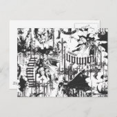 Batman Urban Legends - Caped Crusader Pattern BW Briefkaart (Voorkant / Achterkant)