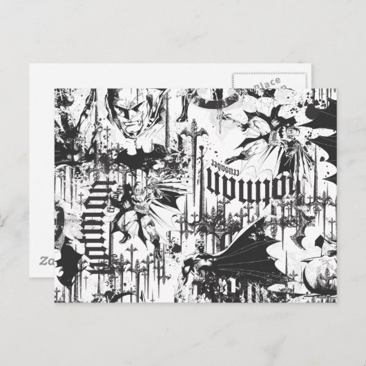 Batman Urban Legends - Caped Crusader Pattern BW Briefkaart (Voorkant / Achterkant)
