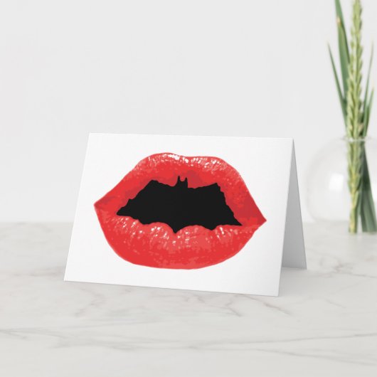 Batman Valentijn | Bat Lips Feestdagen Kaart (Voorkant)