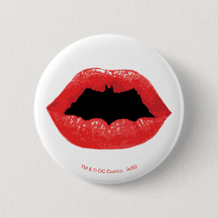 Batman Valentijn   Bat Lips Ronde Button 5,7 Cm