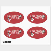 Batman Valentijn | Joker & Harley - Crazy voor u Ovale Sticker (Vel)