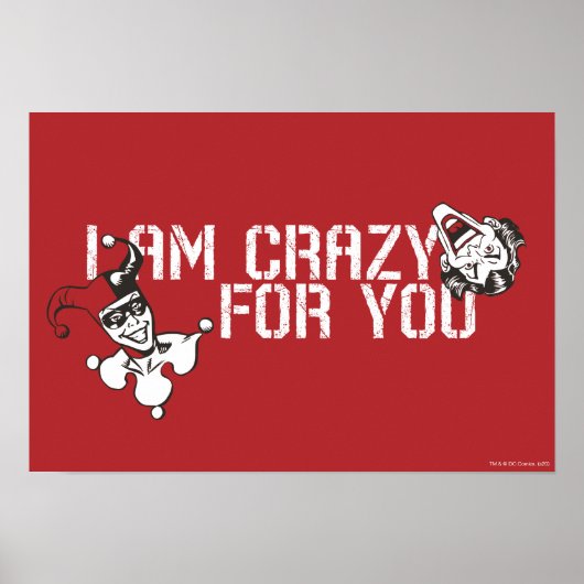 Batman Valentijn | Joker & Harley - Crazy voor u Poster (Voorkant)
