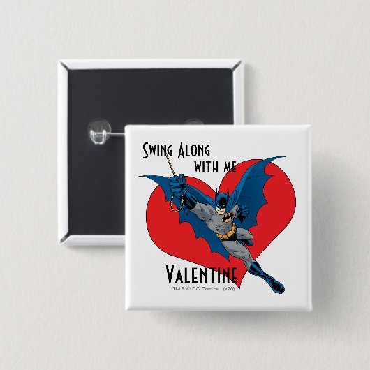 Batman Valentijn | Nauw samen met mij Vierkante Button 5,1 Cm (Voorkant /achterkant)
