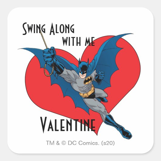 Batman Valentijn | Nauw samen met mij Vierkante Sticker (Voorkant)