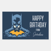 Batman verbrijzelde buste met goud PRETTIGE FEESTD Rechthoekige Sticker (Voorkant)