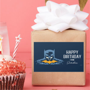 Batman verbrijzelde buste met goud PRETTIGE FEESTD Rechthoekige Sticker