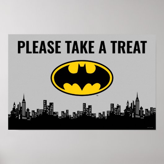 Batman | Verjaardag Neem een traktatie teken Poster (Voorkant)