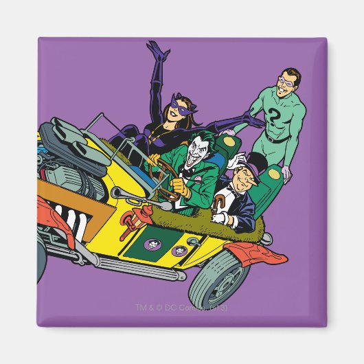 Batman Villains in Jokermobile Magneet (Voorkant)