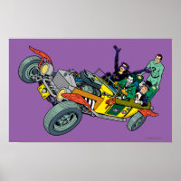 Batman Villains in Jokermobile