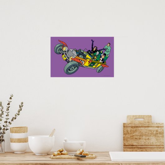 Batman Villains in Jokermobile Poster (Keuken)