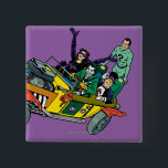 Batman Villains in Jokermobile Vierkante Button 5,1 Cm<br><div class="desc">Batman TV Series (1966)</div>