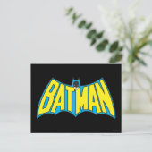 Batman | Vintage Yellow Blue Logo Briefkaart (Staand voorkant)