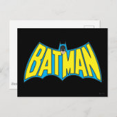 Batman | Vintage Yellow Blue Logo Briefkaart (Voorkant / Achterkant)