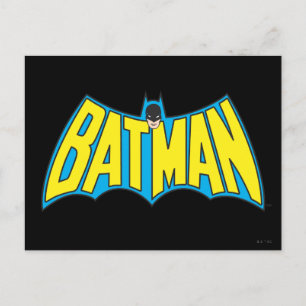 Batman   Vintage Yellow Blue Logo Briefkaart