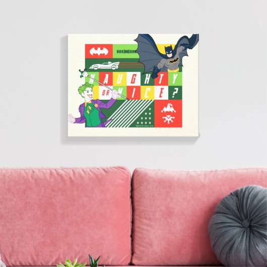 Batman vs Joker "Naughty of Nice" Canvas Afdruk (Insitu (Woonkamer))