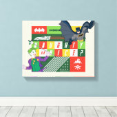 Batman vs Joker "Naughty of Nice" Canvas Afdruk (Insitu (Houten vloer))