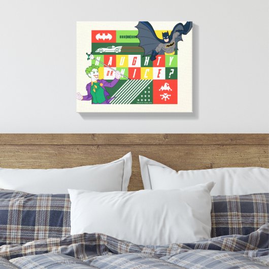 Batman vs Joker "Naughty of Nice" Canvas Afdruk (Insitu (Slaapkamer))