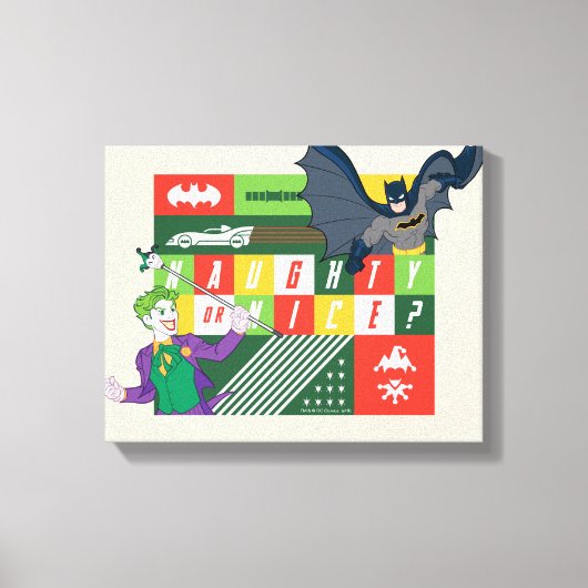 Batman vs Joker "Naughty of Nice" Canvas Afdruk (Voorkant)