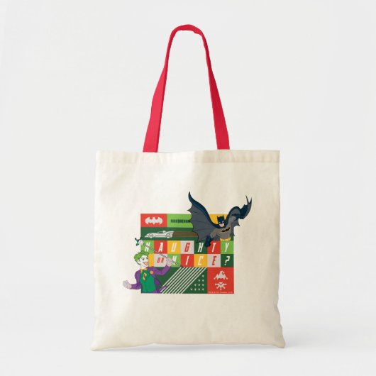 Batman vs Joker "Naughty of Nice" Tote Bag (Voorkant)