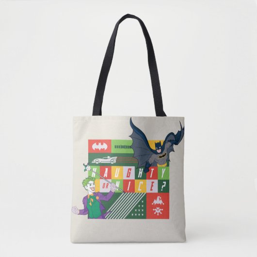 Batman vs Joker "Naughty of Nice" Tote Bag (Voorkant)