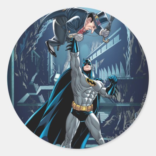Batman vs. Penguin Ronde Sticker (Voorkant)