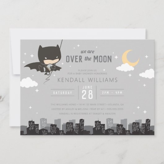 Batman | We Are Over the Moon Boy Baby shower Kaart (Voorkant)
